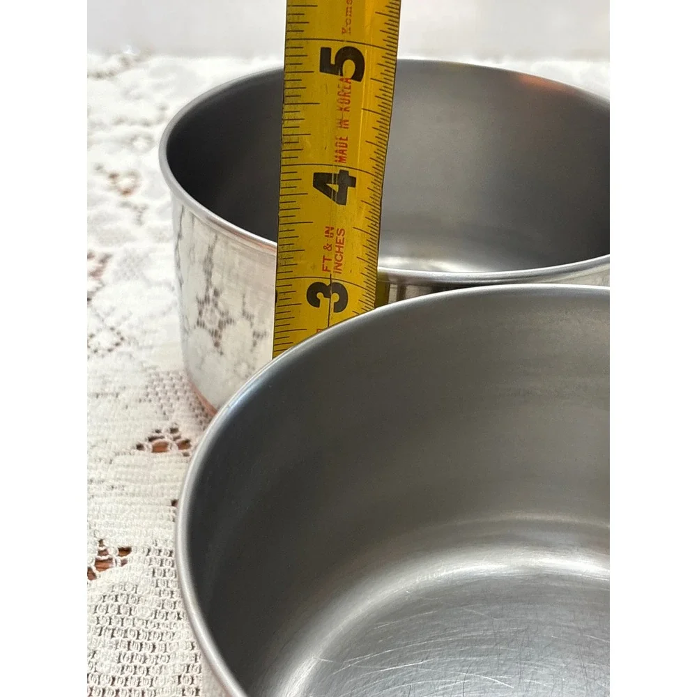 Vintage Revere Ware 1 Qt Double Boiler Copper Clad Stainless Steel 3 Piece Set